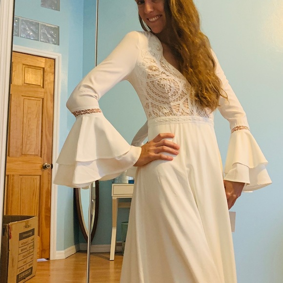 SOLD Lulus Enchanted Belle Sleeve Wedding Dress - Picture 9 of 11